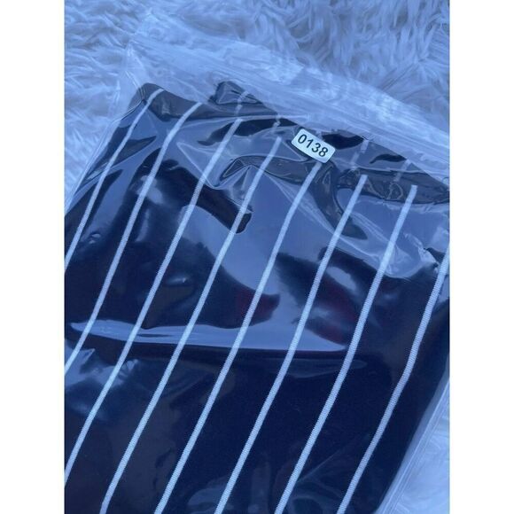 Diesel Women's XL Stripe Maxi Stretchy Cotton Sleeveless Tunic Dress Side Split - Picture 11 of 11